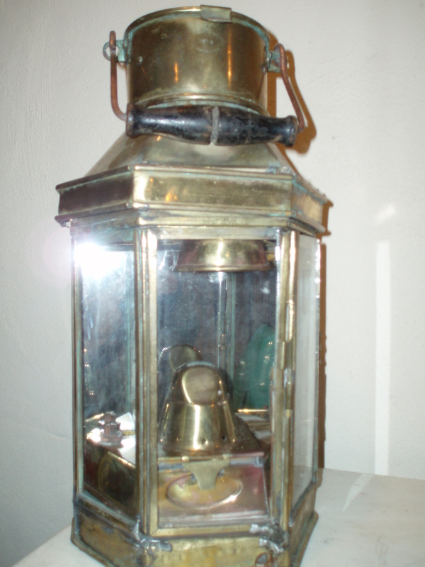 Brass Ship Oil Lamp Gorgona Antique, Old Ship Lamps